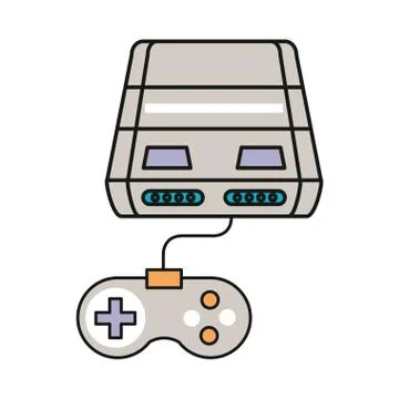 Video game console with control icon Illustrazione stock
