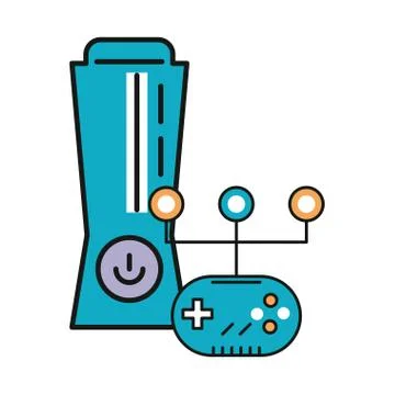 Video game console with control icon Illustrazione stock