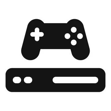 Video game console with controller floating above suggesting online gaming Stock Illustration