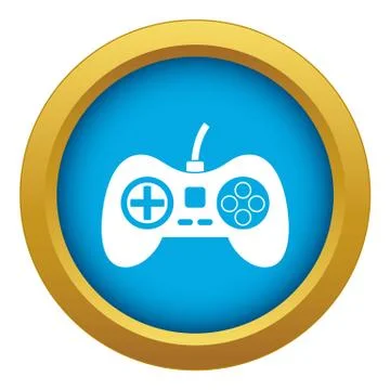 Video game console controller icon blue vector isolated Stock Illustration