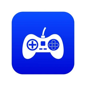 Video game console controller icon digital blue Stock Illustration