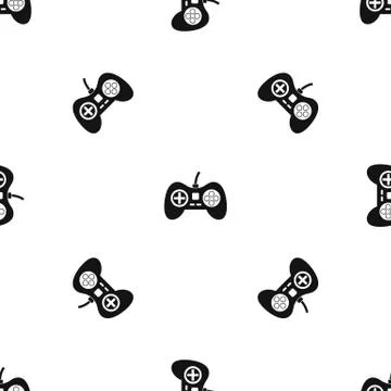 Video game console controller pattern seamless black Illustrazione stock