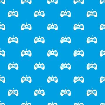 Video game console controller pattern seamless blue 스톡 일러스트