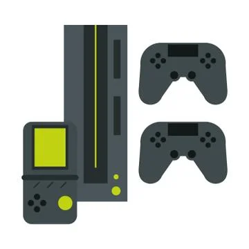 Video game console with controls Illustrazione stock