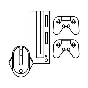 Video game console with controls イラスト素材