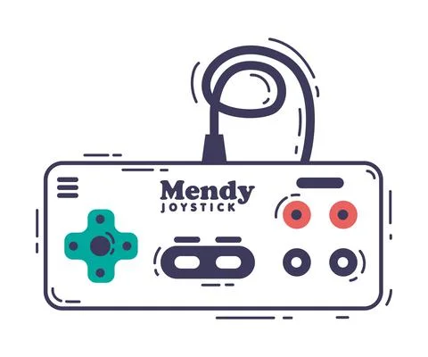 Video Game Console, Gamepad Controller, Video Game Player Device Hand Drawn イラスト素材