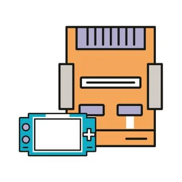 Video game console with handle device 스톡 일러스트