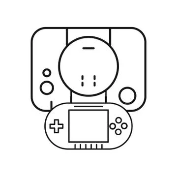 Video game console with handle device イラスト素材