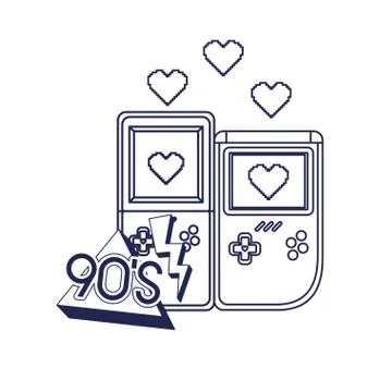 Video game console handle ninetys icon Illustration