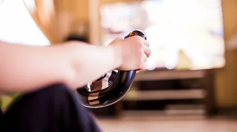 Video Game Console In Human Hands While Playing Stock-Footage 52312252