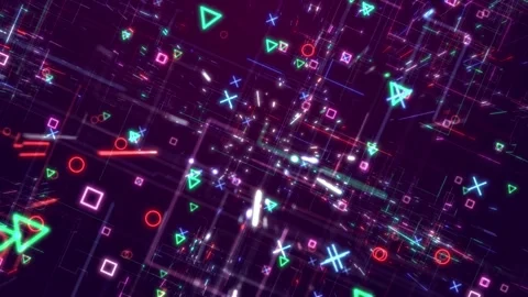 Video game console icon: Background design elements for PC gaming enthusiasts Stock Footage 247678119