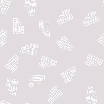Video game console line seamless pattern Stock Illustration