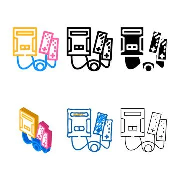 Video game console types color icon vector Stock Illustration