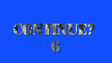 Video Game Continue and Game Over on a Blue Screen Background Stock Footage 22917068