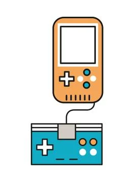 Video game control with display handle icon Illustrazione stock