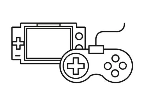 Video game control with display handle icon Illustrazione stock