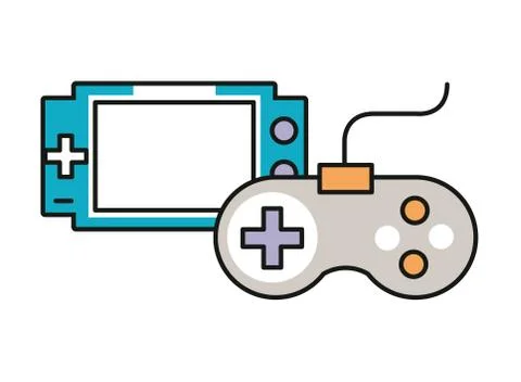 Video game control with display handle icon Illustrazione stock