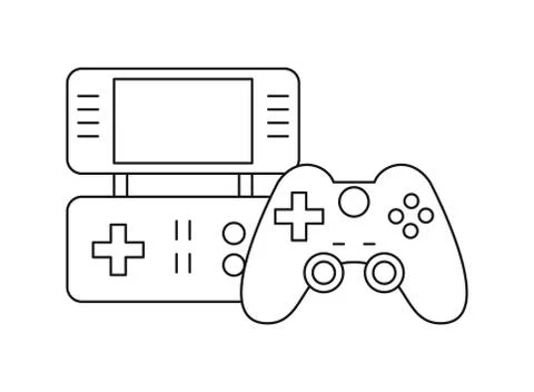 Video game control with display handle icon Illustrazione stock