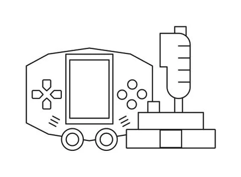 Video game control with display handle icon イラスト素材