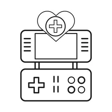 Video game control with display handle icon 스톡 일러스트