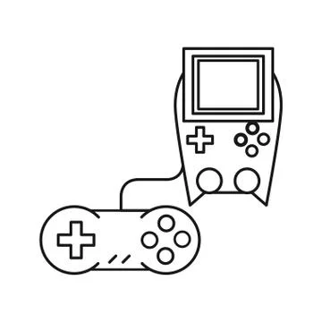 Video game control with display handle icon Stock Illustration