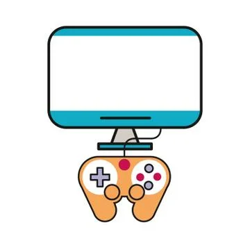 Video game control with display handle icon Illustrazione stock
