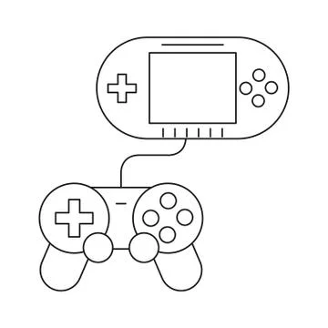 Video game control with display handle icon Illustrazione stock