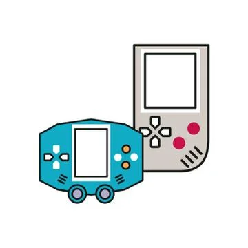 Video game control with display handle icon Illustrazione stock
