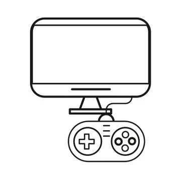 Video game control handle with display tv イラスト素材