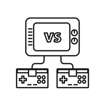 Video game control handle with display tv Illustrazione stock