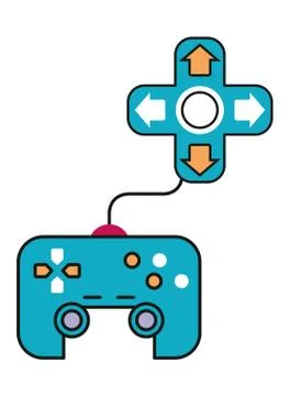 Video game control handle icon Stock Illustration