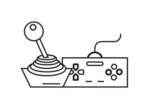 Video game control handle with joystick イラスト素材