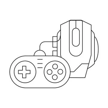 Video game control handle with mouse 스톡 일러스트