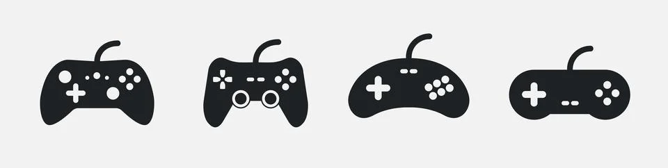 Video game control joystick flat icon. Videogame console controller game pad Stock Illustration