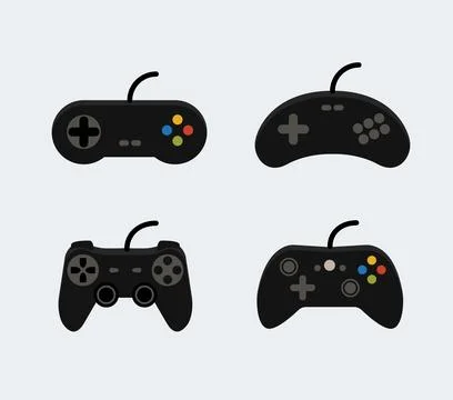Video game control joystick flat icon. Videogame console controller game pad Stock Illustration