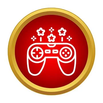 Video game controller achieving success icon winning game Stock Illustration