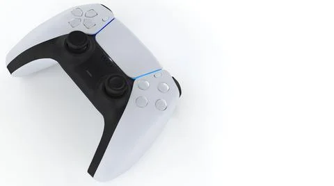 Video game controller and new generation, futuristic wireless technology on w Stock Photos