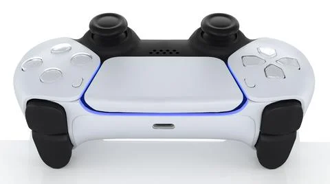 Video game controller and new generation, futuristic wireless technology on w Stock Photos