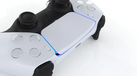 Video game controller and new generation, futuristic wireless technology on w Stock Photos