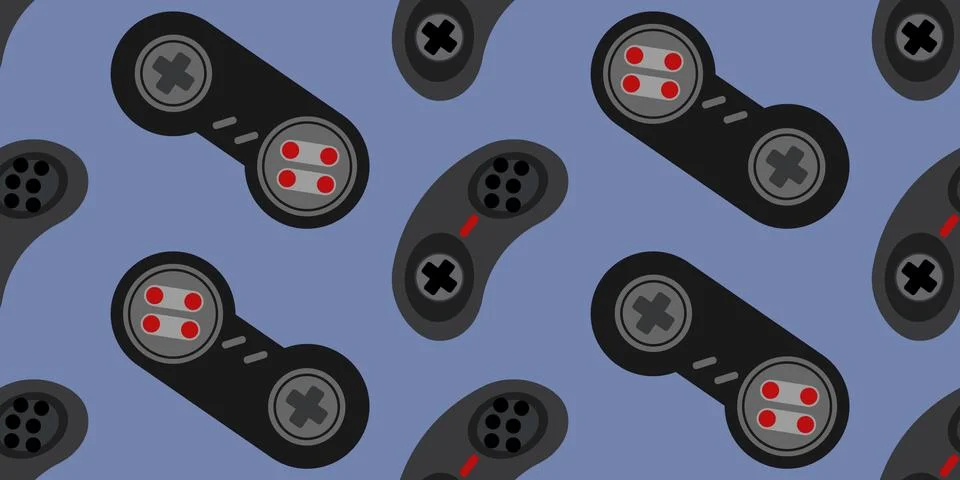 Video game controller background. Gadgets seamless pattern. Vector Eps10 스톡 일러스트