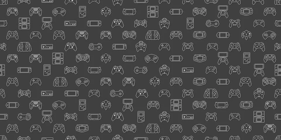 Video game controller background Gadgets and devices seamless pattern vector Stock Illustration