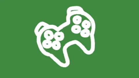 Video game controller console hand-drawn cartoon graphic with chalk outline game Stock Footage 337184448