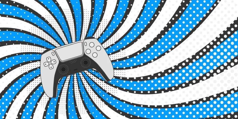Video game controller Gadgets and devices background Illustrazione stock