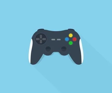 Video game controller, gamepad logo design. Joystick, headset. Illustrazione stock