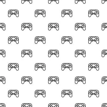 Video game controller gamepad seamless pattern background Stock Illustration