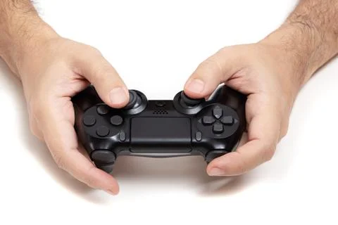 Video game controller in hands Stock Photos