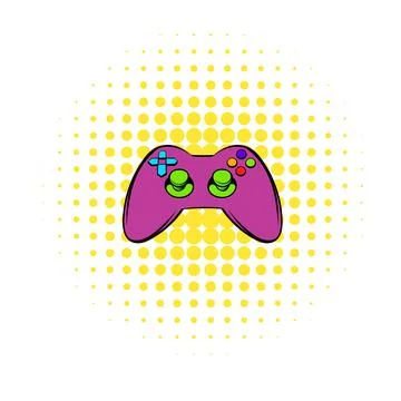 Video game controller icon, comics style Stock Illustration