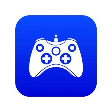 Video game controller icon digital blue Stock Illustration