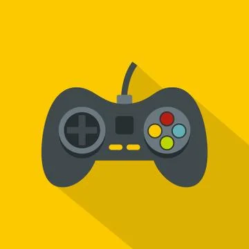 Video game controller icon, flat style Ilustración de archivo