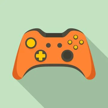 Video game controller icon, flat style Stock Illustration